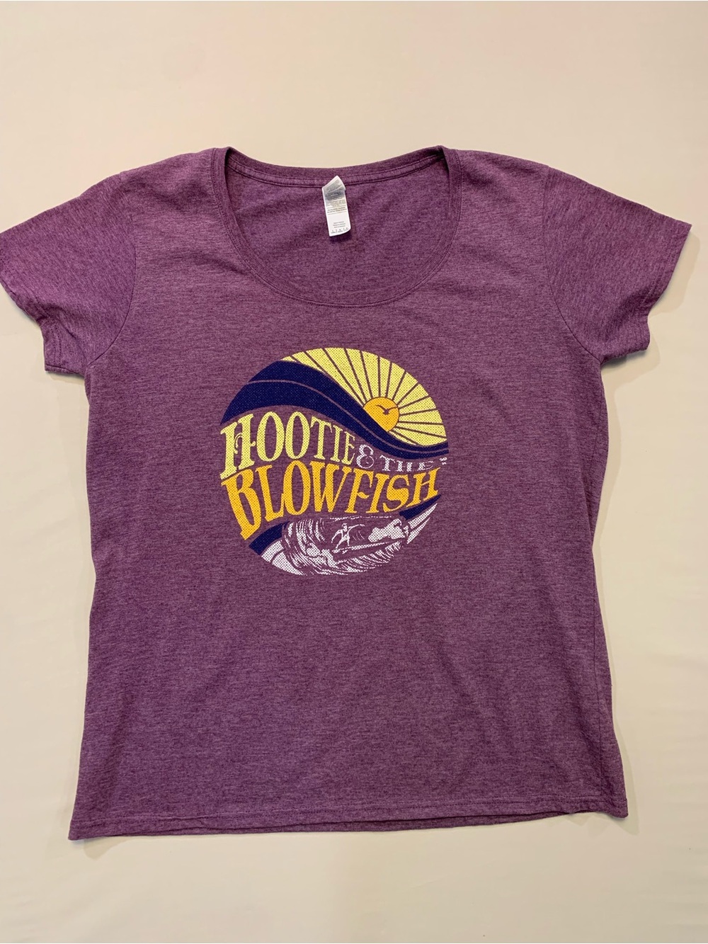 Purple Hootie & Blowfish Graphic Scoop Neck Tee L Short Sleeve 90s Nostalgia